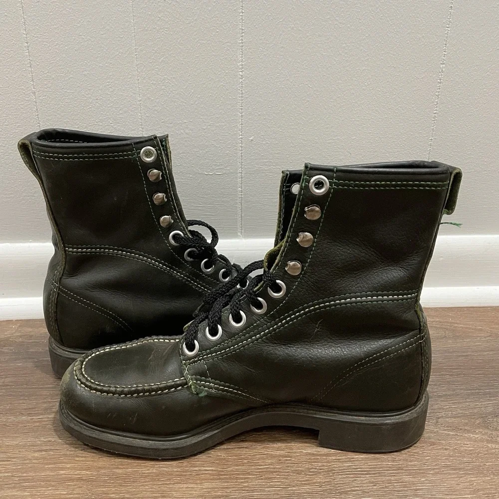 Walker Shoes Green VTG Lace Up Boots Forest Outdoor Gorpcore Granola